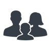 Family Group Silhouette Dark Charcoal