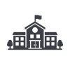 School Building Icon Dark Charcoal No Words-1